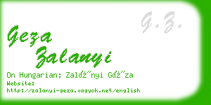 geza zalanyi business card